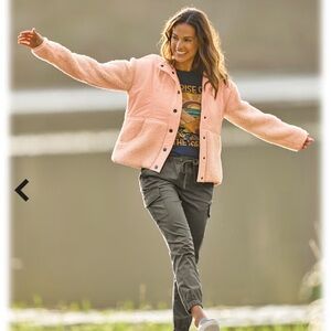 NWT Natural Reflections Drop-Shoulder Snap Sherpa Jacket Large